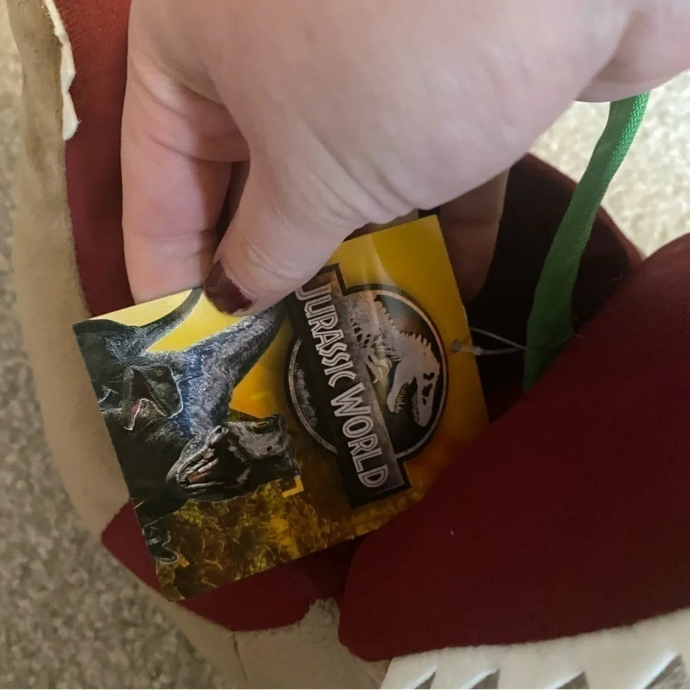 Jurassic Park Plush Dinosaur Bucket Halloween Easter Basket NEW Handle